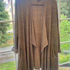 Barefoot Dreams Cozy Chic Lite Calypso Drape Cardigan Sweater Grey - S/M